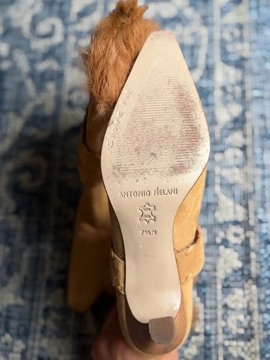 ANTONIO MELANI | Pine Suede | Ankle Boots with Fur Trim | 7.5 - Picture 7 of 11